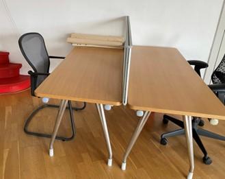 Duo Desk wood, front view 