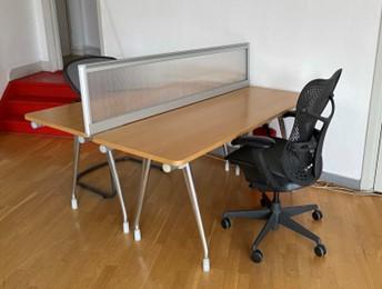 Duo Desk wood, side view 